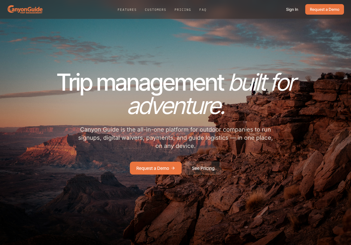 Canyon Guide website