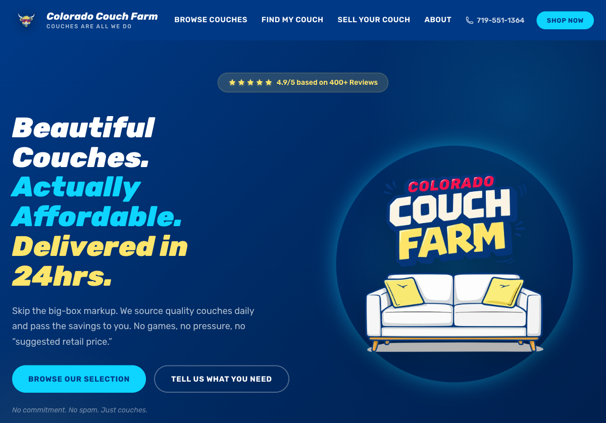 Colorado Couch Farm website