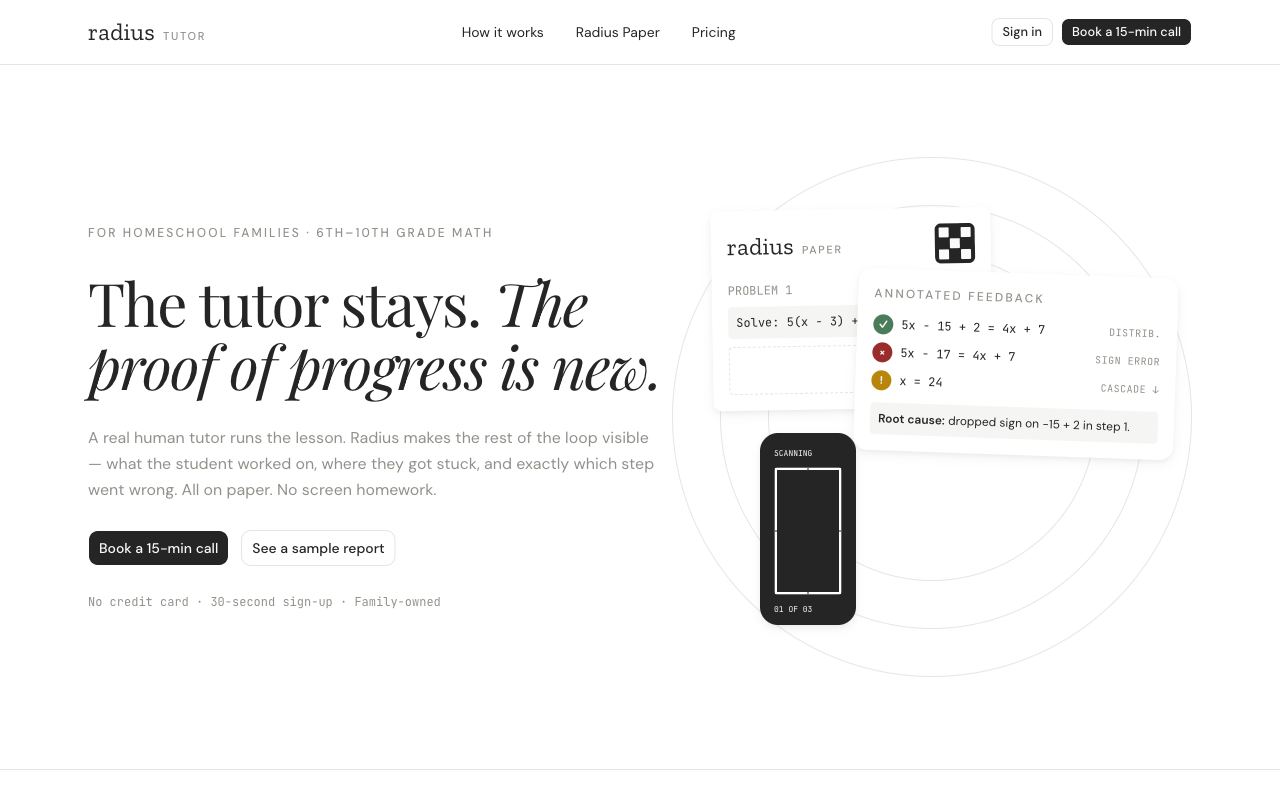 Radius Tutor screenshot
